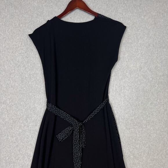Cabi Black Disco Micro Polka Dot Long Wrap Dress Size Medium Style# 5609 - Picture 8 of 10